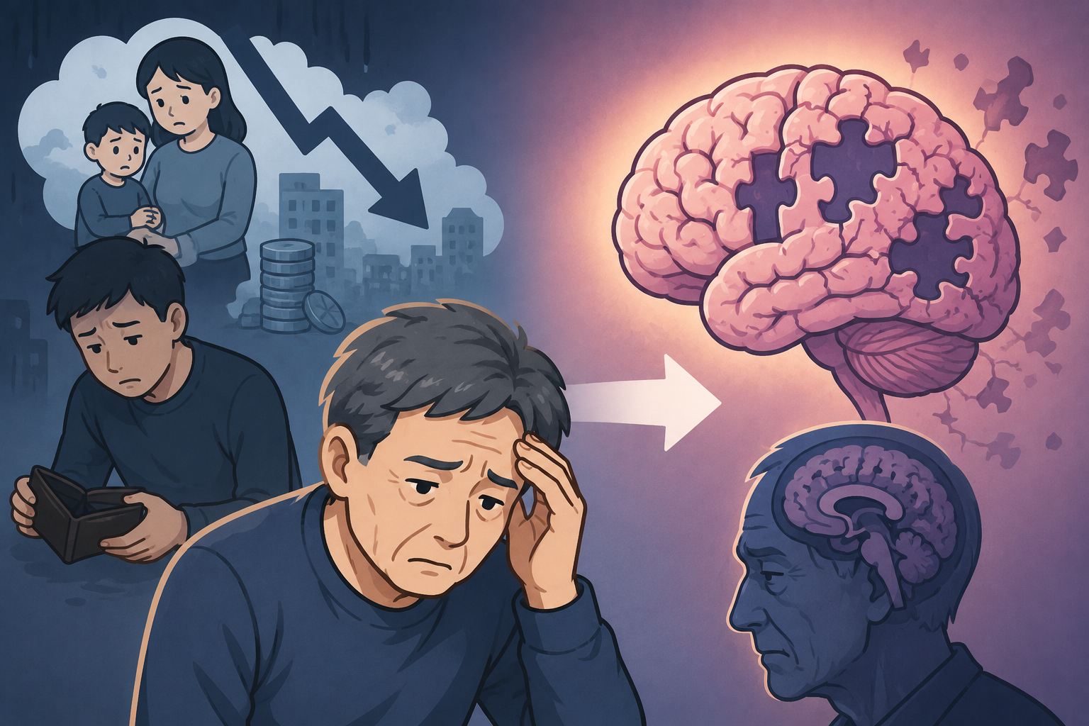 “가난 오래 겪으면 뇌 빨리 늙는다”…인지기능 저하 연관성 확인