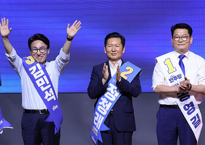 김민석, 민주당 충청권 경선 1위<br>2위 정청래와 0.4%p차